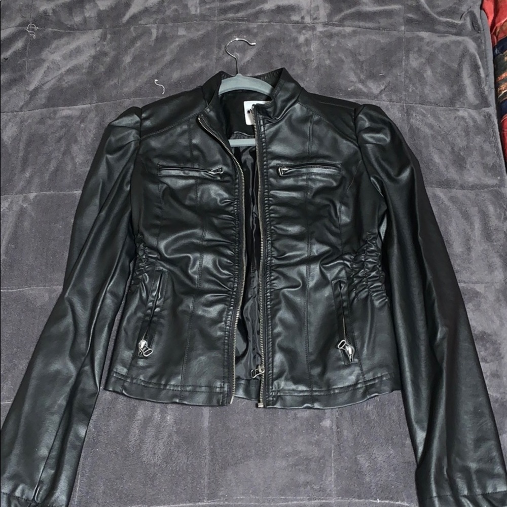 Black leather jacket